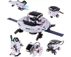 STEM-speelgoed voor kinderen - Verjaardagscadeaus voor tieners van 6 tot 14 jaar (jongens en meisjes) - 6-in-1 educatieve bouw- en experimenteerset met een robot op zonne-energie