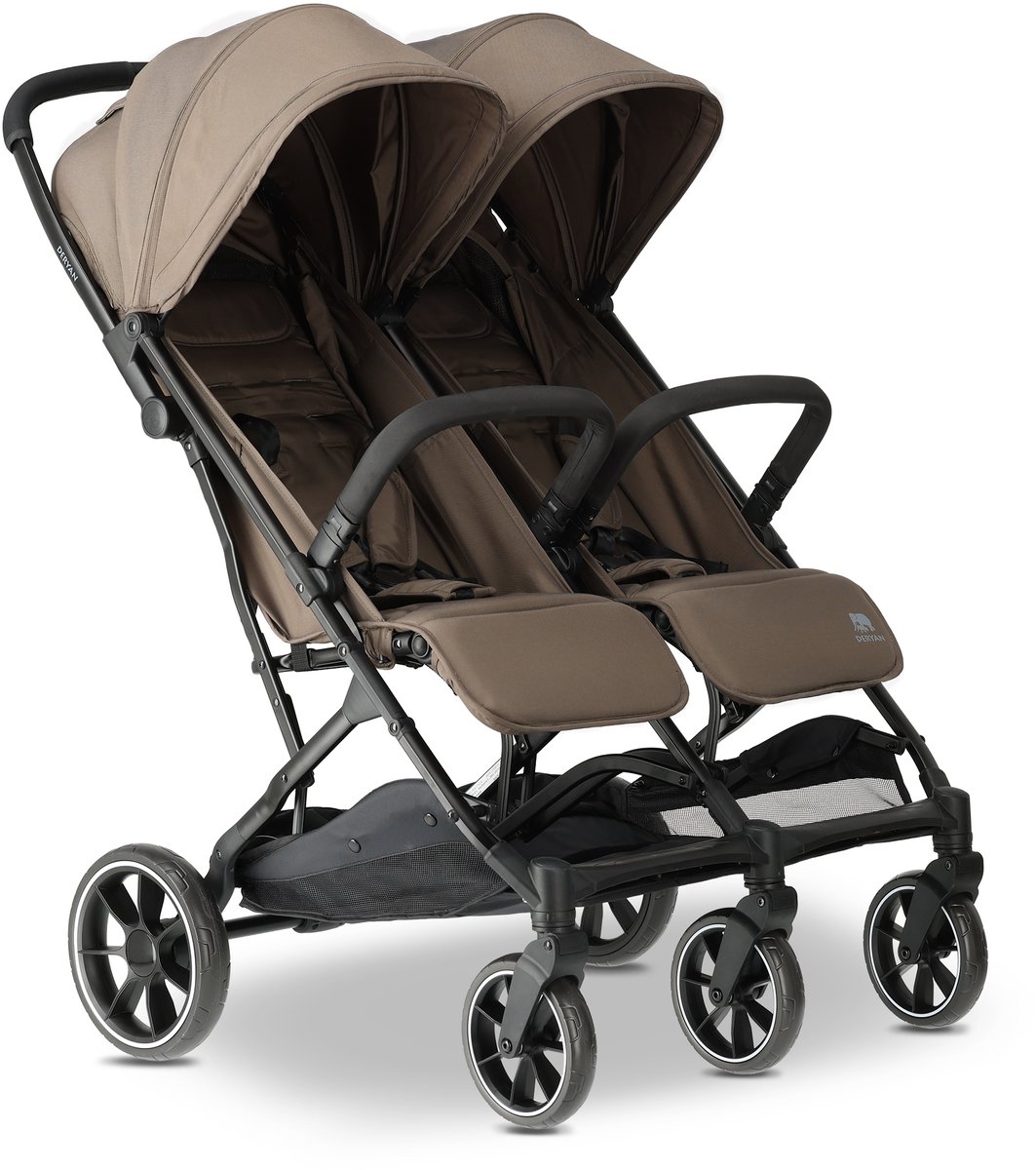 Deryan Rolo X2 XL Duo Buggy - 2 persoons - Compact & Licht - Hazel