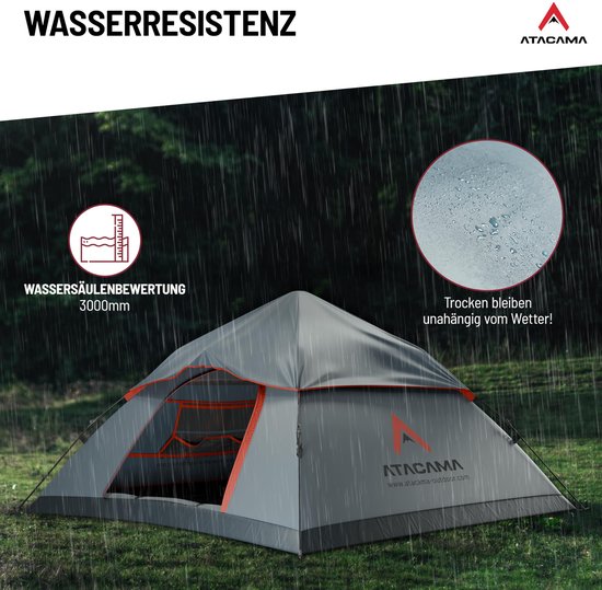 Atacama-kampeertent - Ultralichte pop-up tent - Compact en duurzaam - Perfect voor trektochten, bikepacking, survival- en outdooravonturen - Pop-up tent voor 3 personen van Merkloos — afbeelding 2