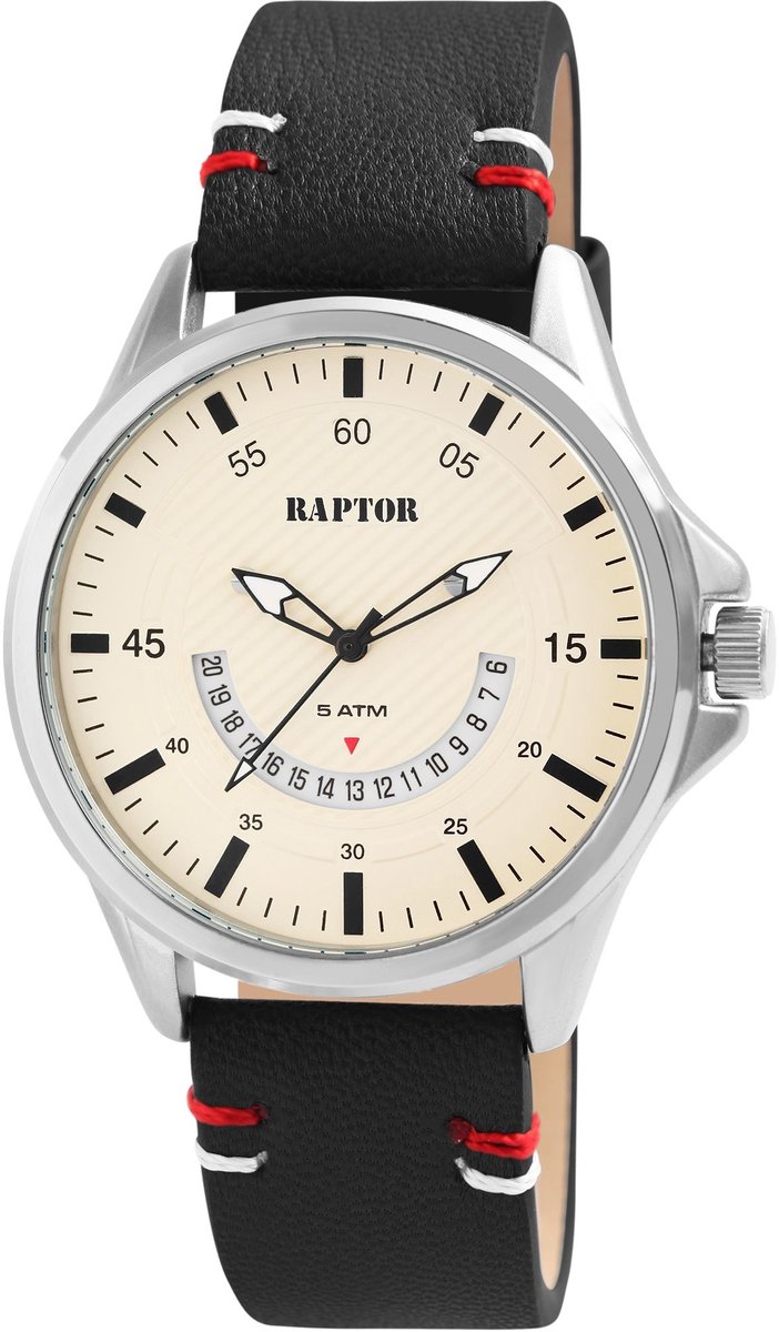 Raptor Herenhorloge van echt leer Semias Raptor herenhorloge "Semias" met echte leren band