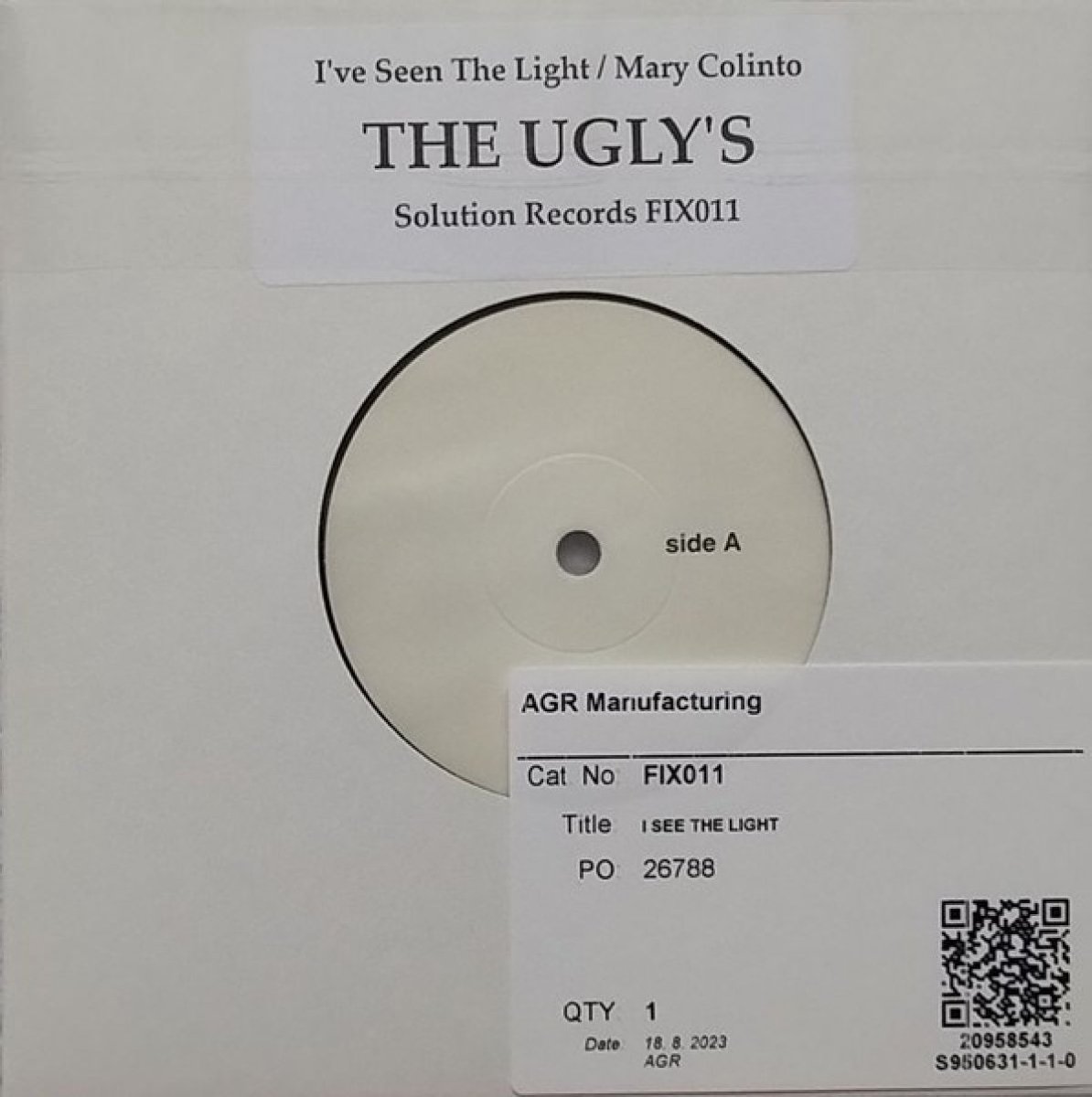 The Ugly's - I've Seen The Light/Mary Colinto (7" Single)