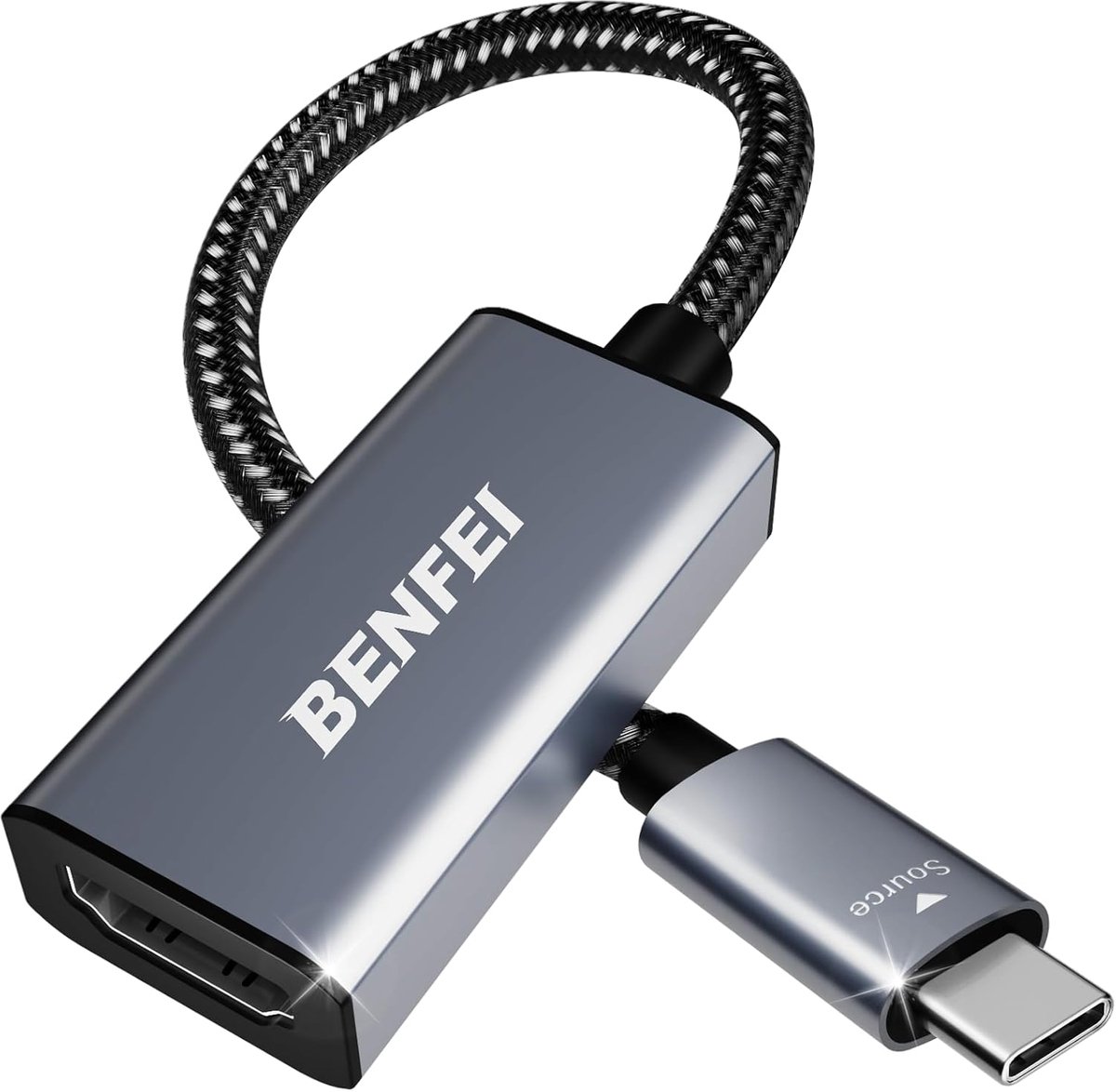 BENFEI USB C naar HDMI Adapter - 4K 60Hz - Thunderbolt 3 en 4 Compatibel - Plug-and-Play voor Laptop en Tablet