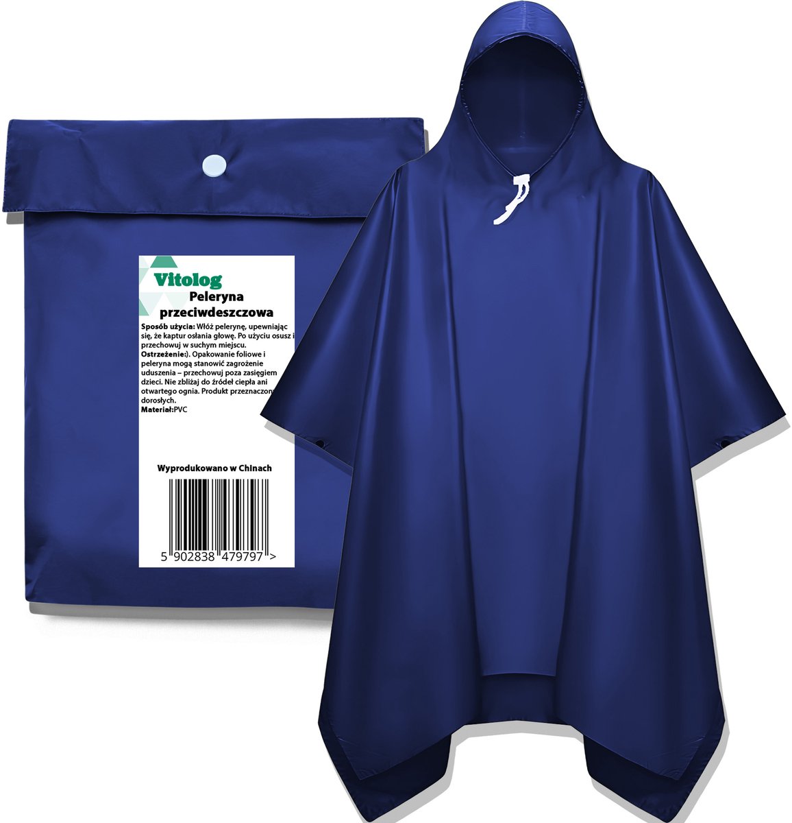 Vitolog - Regenponcho - PVC - Universele Maat - Waterdicht