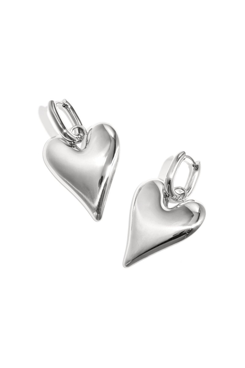 Roestvrijstalen oorbellen met hartvormige hanger. casual en eenvoudig. voor dagelijks gebruik. dames sieraden
