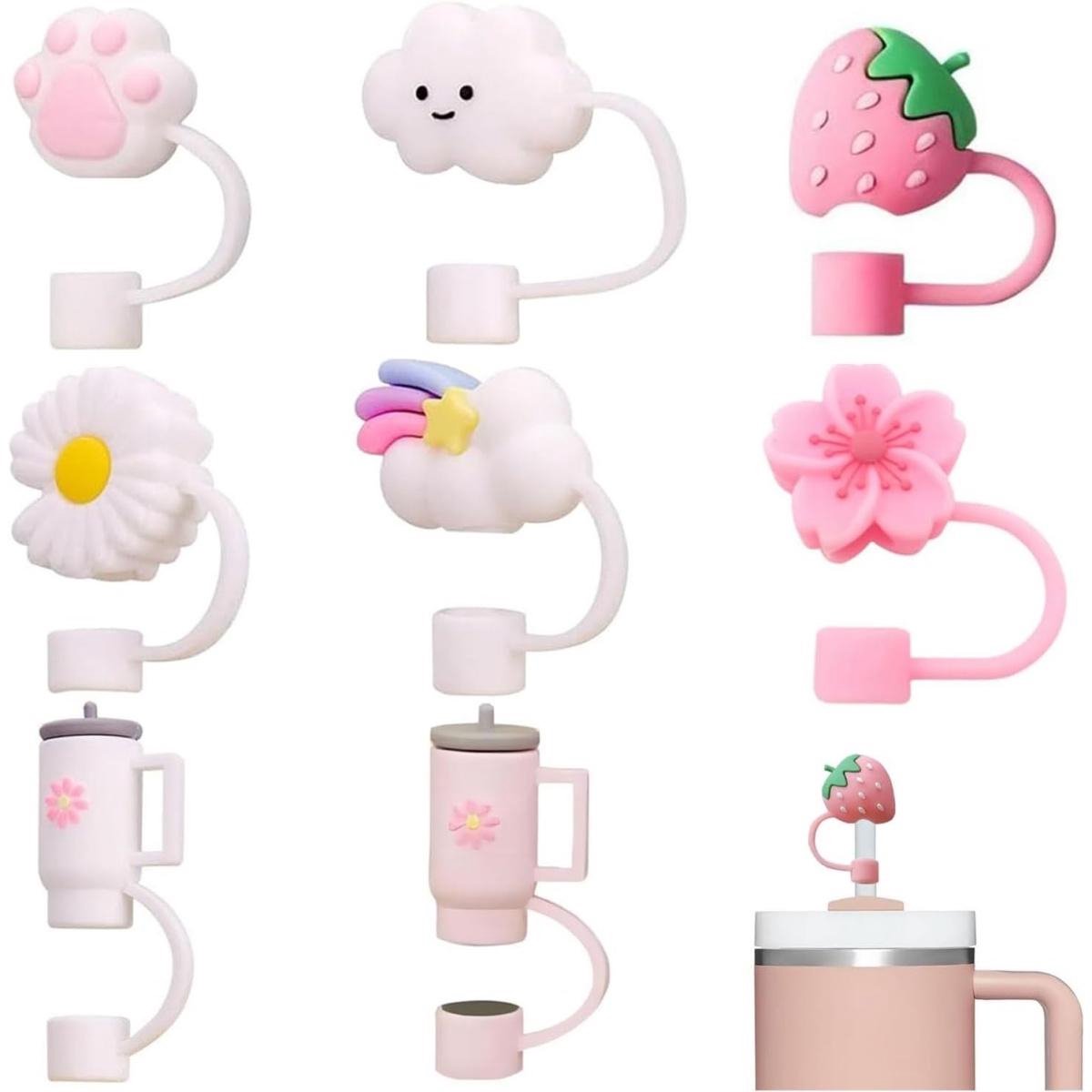 TuseRxln Herbruikbare Siliconen Rietjes (Set van 8) - Zachte Drinkrietjes van Food Grade Kwaliteit - Inclusief Reinigingsborstels, Ideaal voor Kinderen en Volwassenen