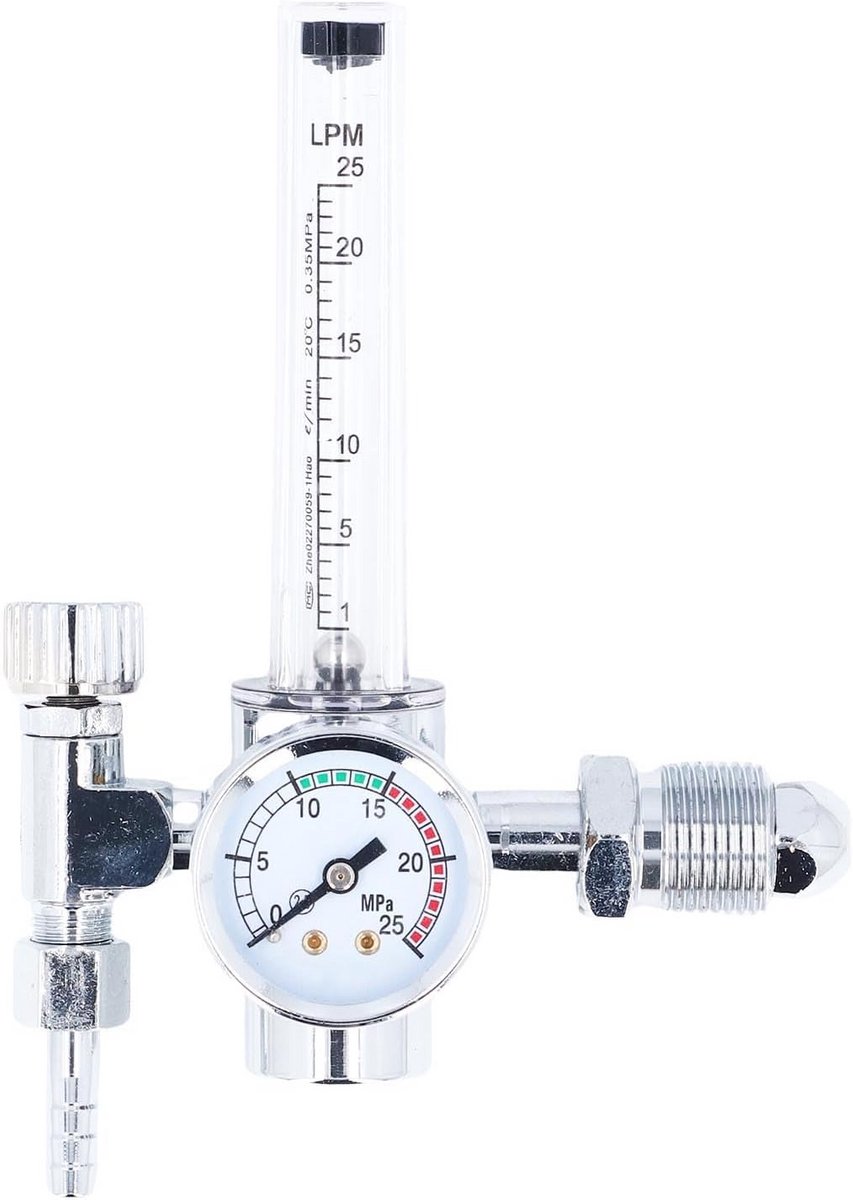 Drukregelaar voor Lasgas CO2 en Argon - Universele Hogedruk Reducer met Manometer