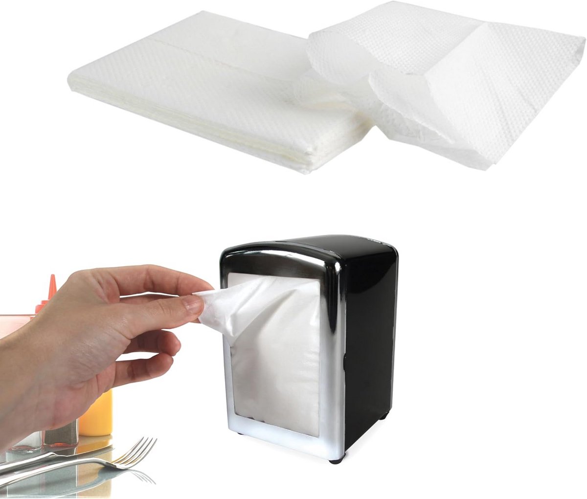 Servetten voor Dispenser - 100 Stuks Wit Papier - Absoluut Ideaal voor Keuken en Feest