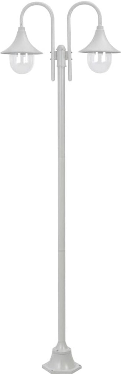 Set van 2 Hoge Buitenlampen Paalverlichting Aluminium Wit 220 cm