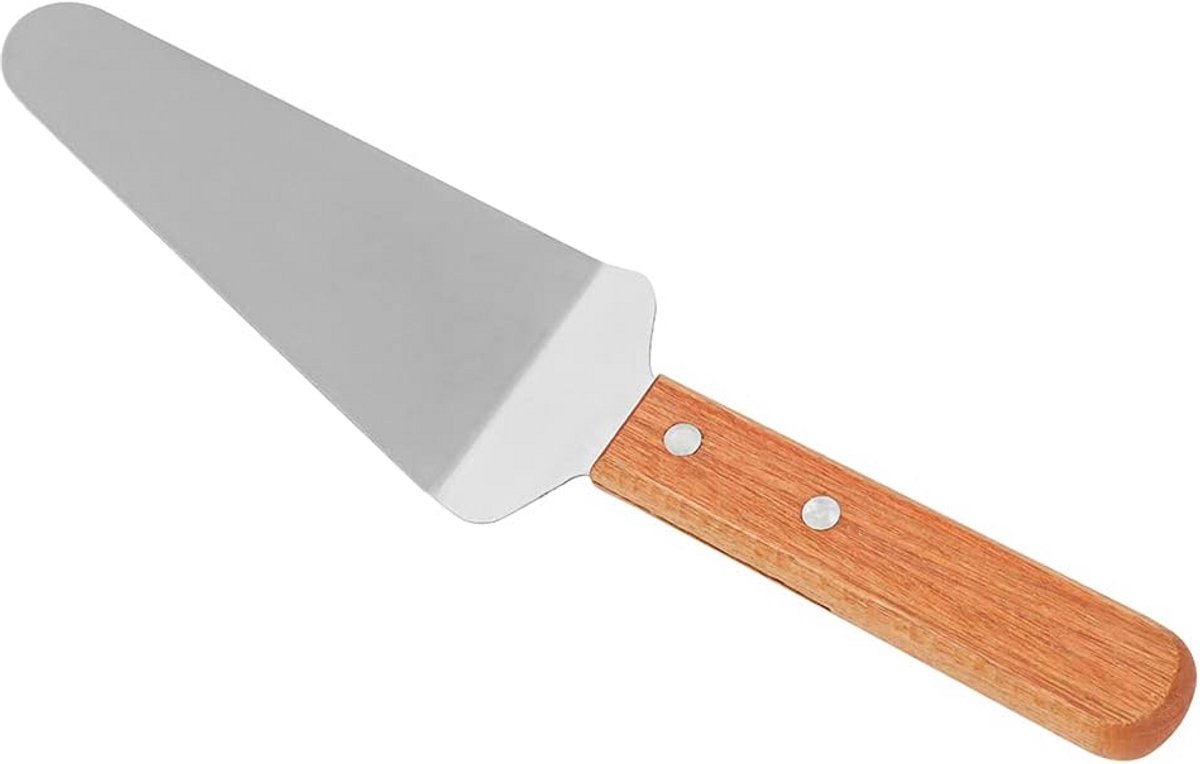 RVS Taartschep met Houten Handvat - 25 cm Taartschepper voor Taarten en Gebak