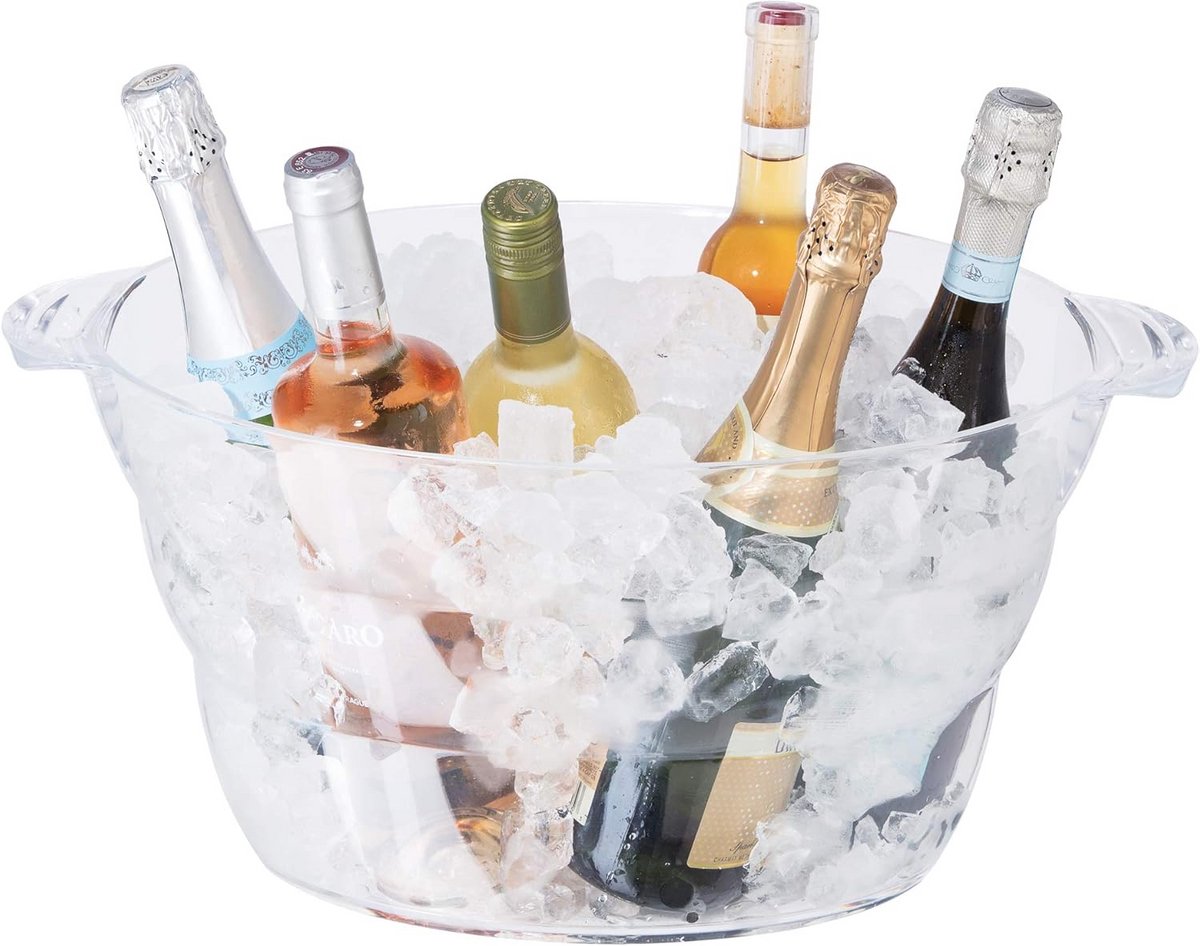 Ovale Acryl Isemmer en Drankkoeler - 47 cm - Voor Feestjes en Buiten