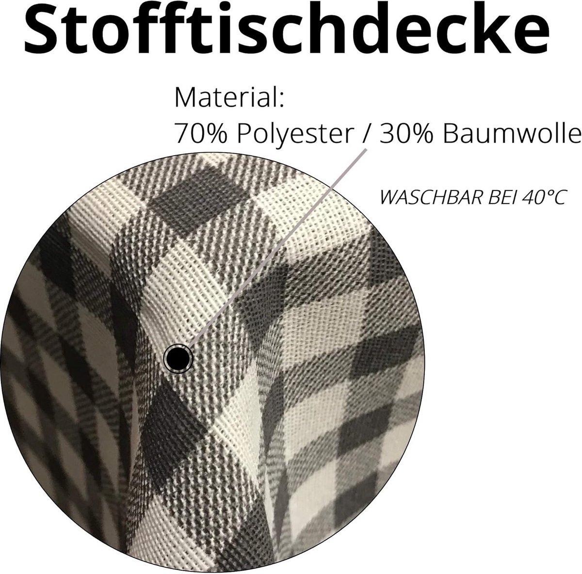 Geruit Stoffen Tafelkleed 90x240 cm Grijs voor Biertafel en Bistrotafel