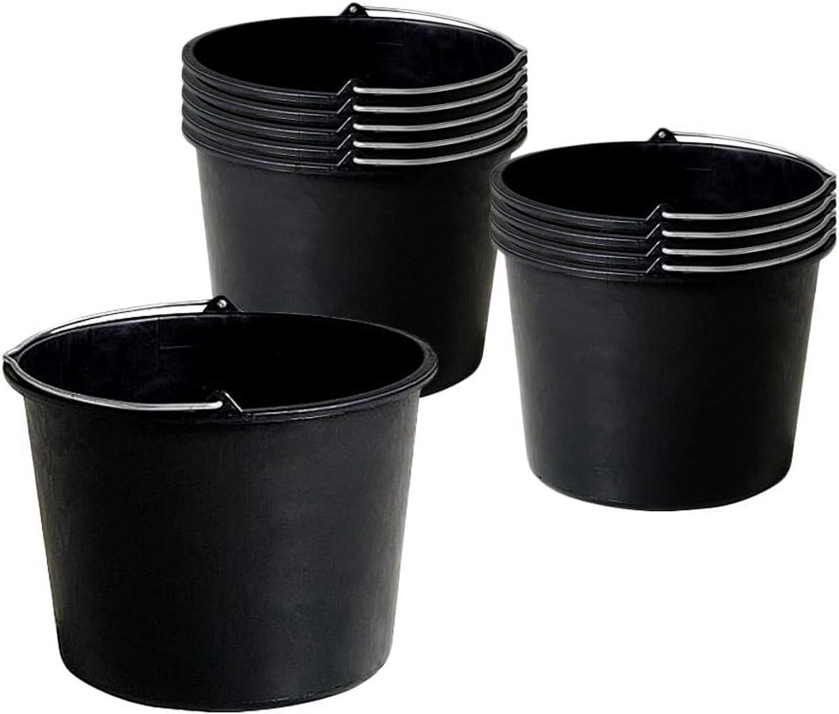 10 Robuuste Bouwemmers 20 Liter met Metalen Handvat