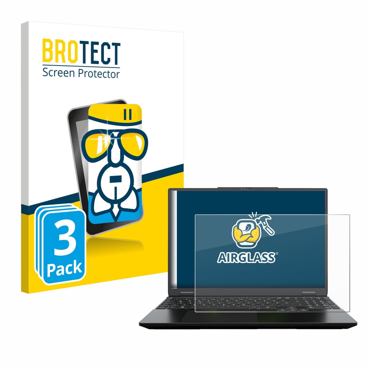Screenprotector 3 Stuks voor XMG Evo 15 Beschermglas transparant