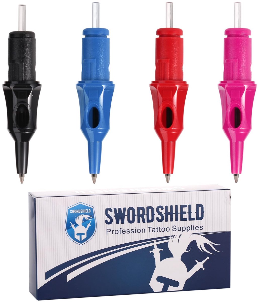 Tattoo Ballpoint Pen Cartridges - 20 Stuks in 4 Kleurens - Voor Tattoo Oefeningen