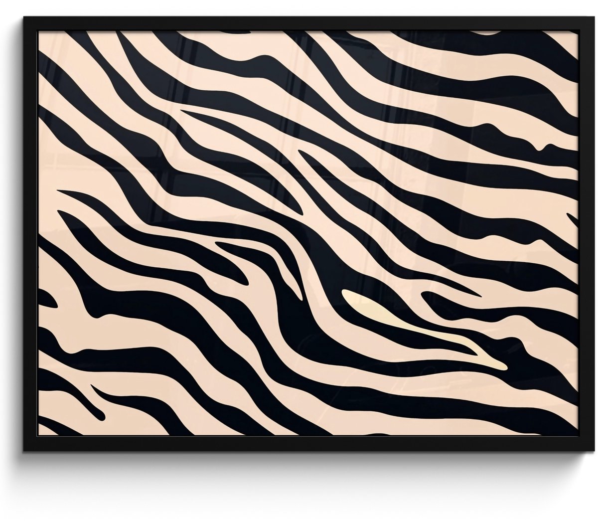 FrameYourWall Poster in lijst - Fotolijst 70x50 cm - Posters - Zebraprint - Dynamisch - Roze - Posterlijst zwart - Decoratie - Wanddecoratie woonkamer - Muurdecoratie slaapkamer