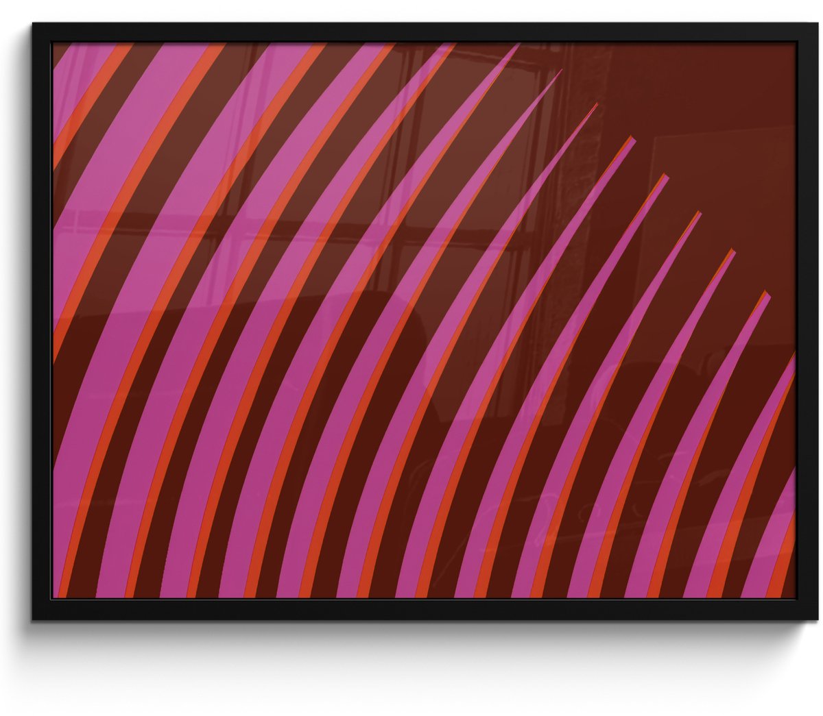 FrameYourWall Poster in lijst - Fotolijst 70x50 cm - Posters - Lijnen - Rood - Beweging - Posterlijst zwart - Decoratie - Wanddecoratie woonkamer - Muurdecoratie slaapkamer