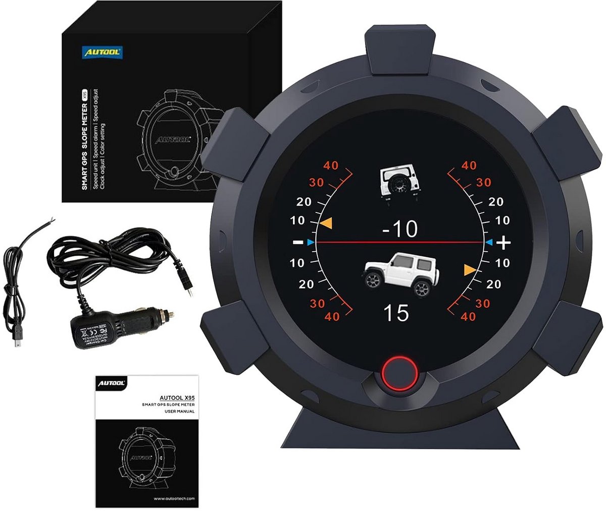 Digitale GPS Snelheidsmeter en Hellingshoekmeter voor Auto met Hoofd-Omhoog Display