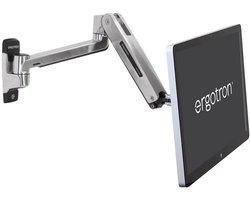 Monitor arm voor sit-stand bureaus, VESA wall mount, geschikt voor schermen tot 49 inch, gepolijst aluminium