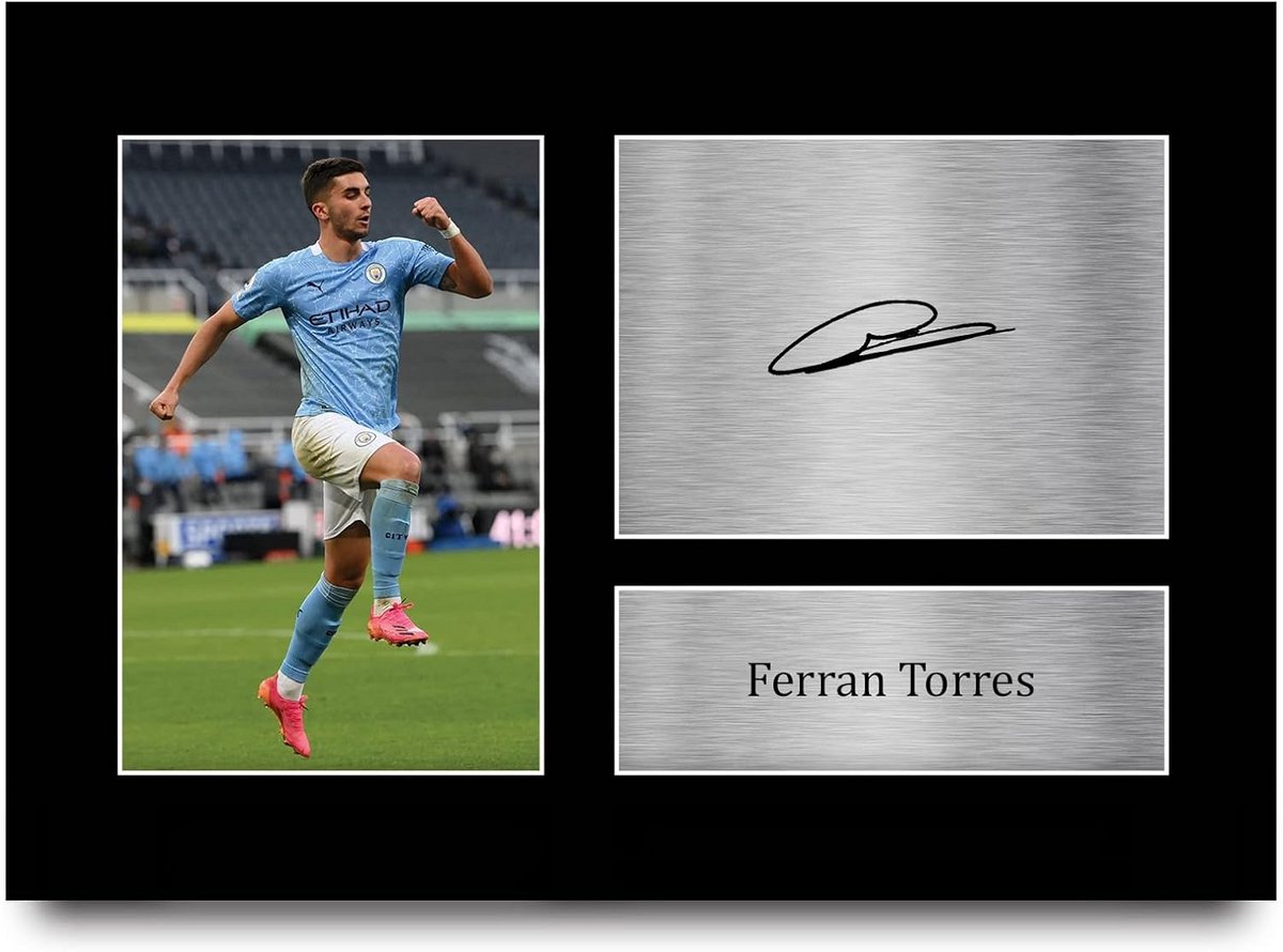 Gedrukte Gesigneerde Foto Speler Voetbalfan Cadeau - A4