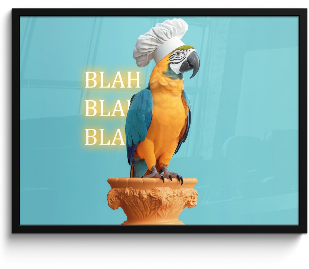 FrameYourWall Fotolijst inclusief poster - Posterlijst 70x50 cm - Posters - Papegaai - Koksmuts - Quote - Neon - Foto in lijst - Keuken decoratie muur - Wanddecoratie accessoires - Muurdecoratie - Schilderijen Multicolor
