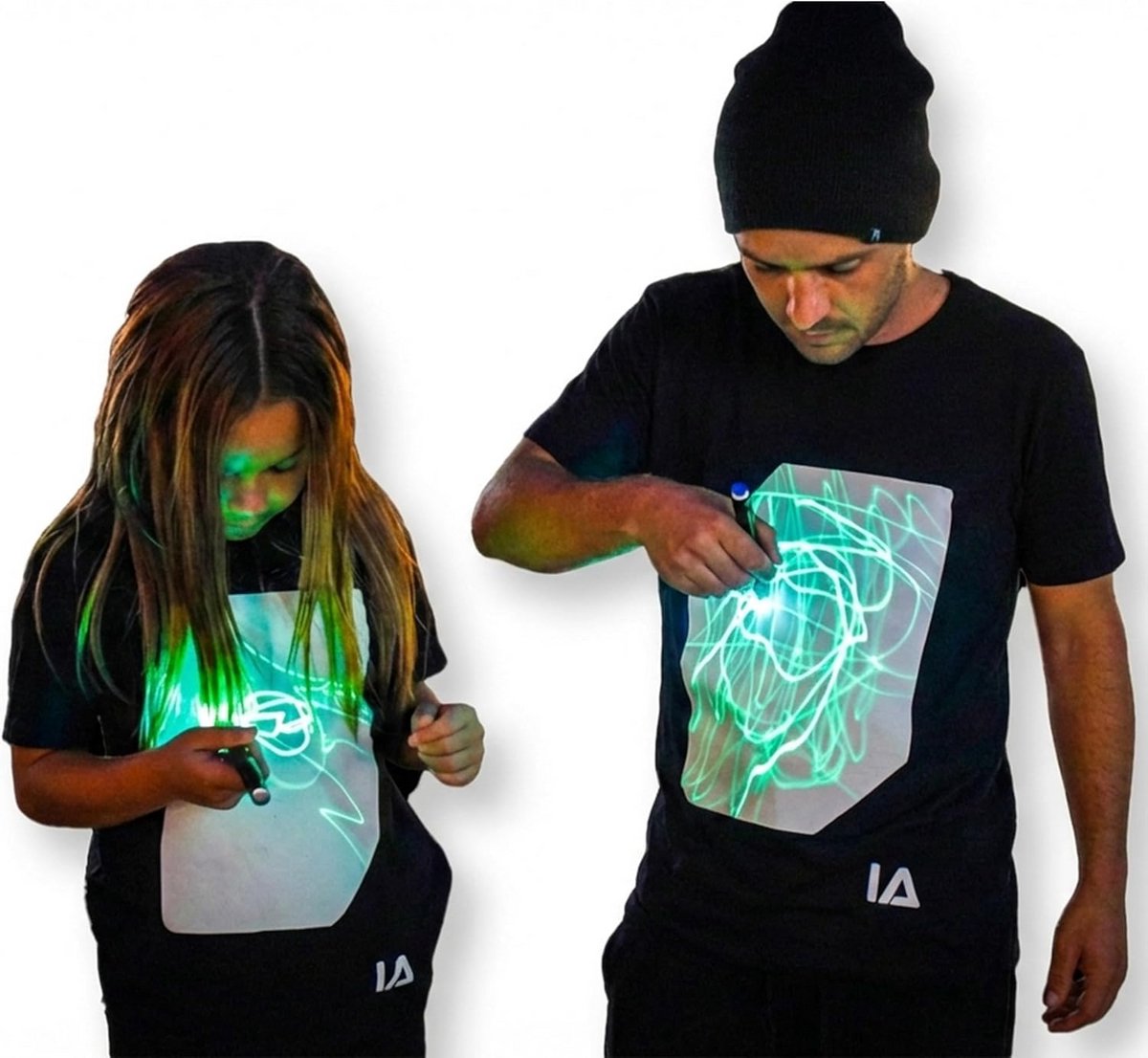 T-shirt met lichtgevende inkt en pen voor kinderen en volwassenen