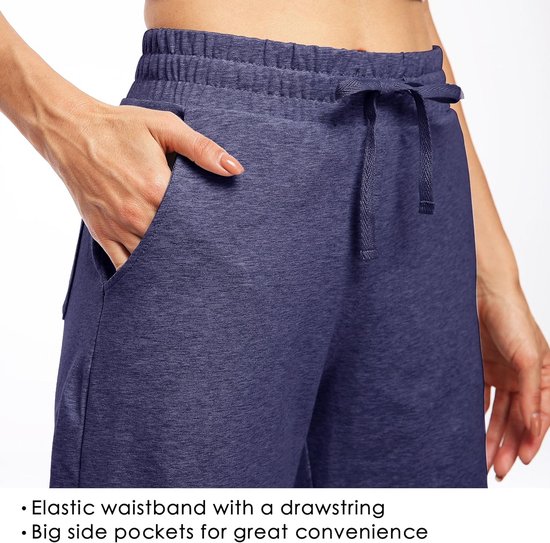 Dames Bermudashorts Katoen 10 Inch Lange Shorts voor Yoga en Sport met Zakken — afbeelding 3