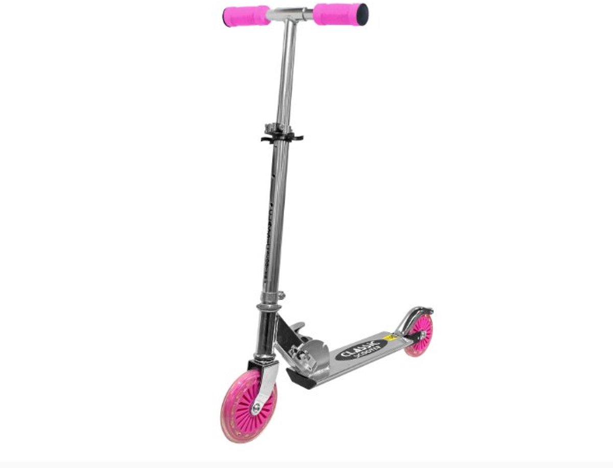 ALERT kinderstep aluminium roze - verstelbaar en inklapbaar.