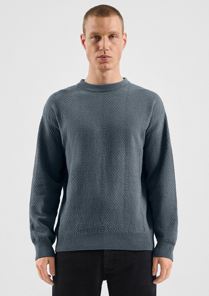 Q/S designed by - Heren pull - Maat S - Mannen - blauw - polyester
