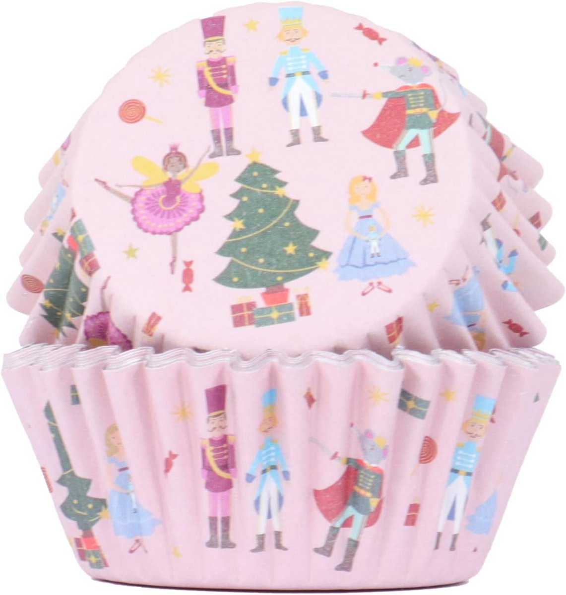 30 Stuks Cupcake Muffin Bakvormpjes - Folie Gevoerd - Notenkraker Thema