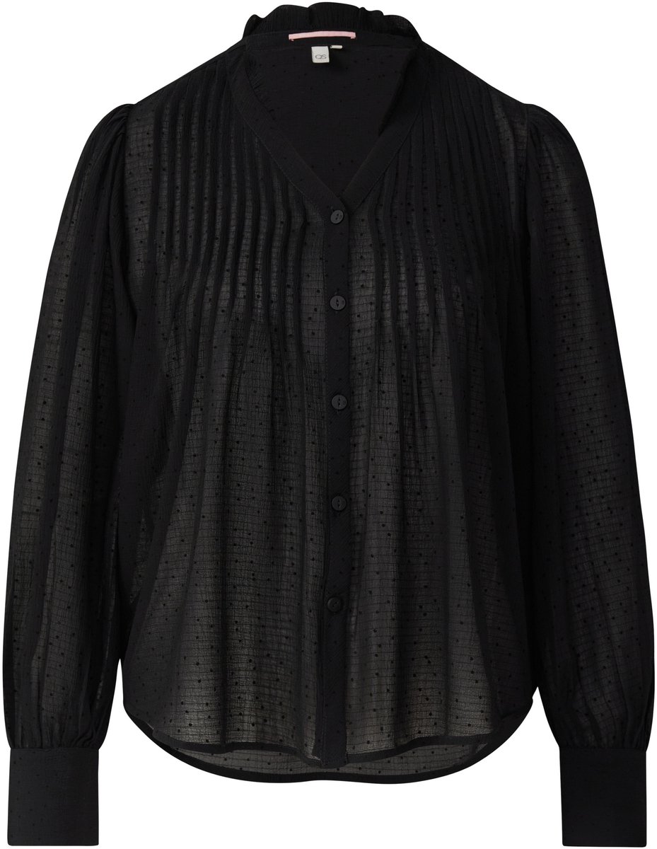 Gestructureerde chiffon blouse met stippenmotief