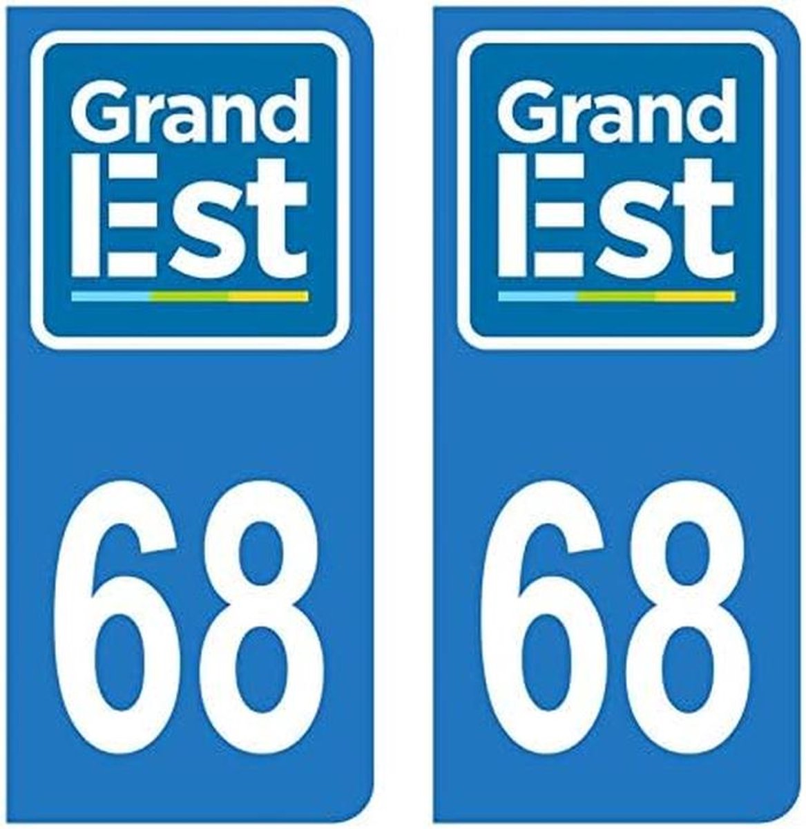 Regiologo Sticker voor Nummerplaat Departement 68 Haut-Rhin Grand Est