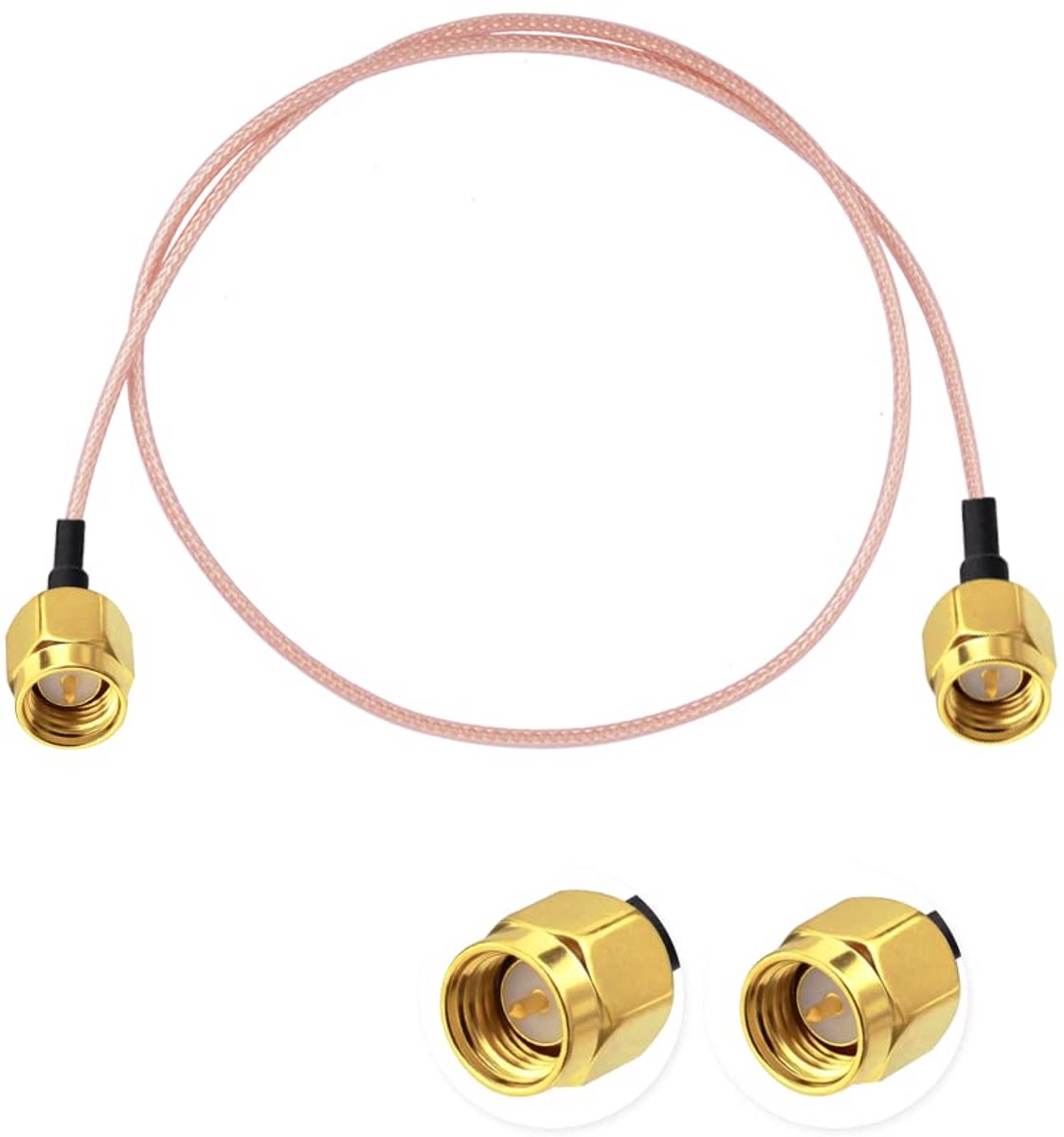 SMA Male naar SMA Male Verlengkabel 60CM RG316 voor WiFi, 4G, GSM Router en WLAN Antenne