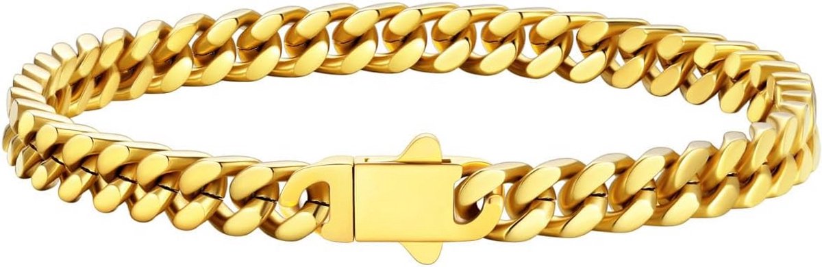 Heren Armband Roestvrij Staal - Pantserketting Schakelarmband - Verkrijgbaar in Goud, Zilver en Zwart