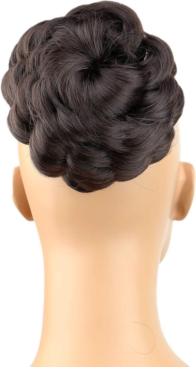 Volumineuze Knot Haarstuk Verdikking Golvend Zwart Haaraccessoire
