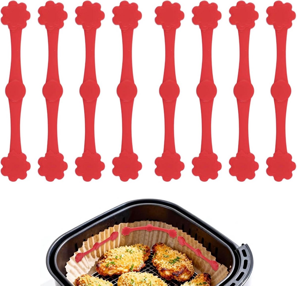8x Hittebestendige Magnetische Clips voor Airfryer Bakpapier - Voorkom Opwaaien