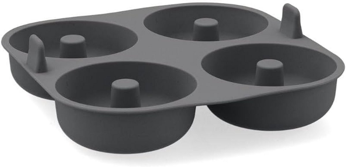Siliconen Donut Bakvorm voor 4 Donuts - Flexibel en Duurzaam - Grijs