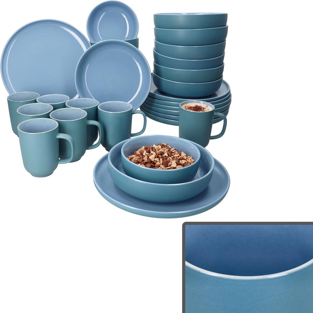 Serviesset 8 Persoons - Serviessets - Bordenset - Chique Bordenset - Porselein - Exclusief