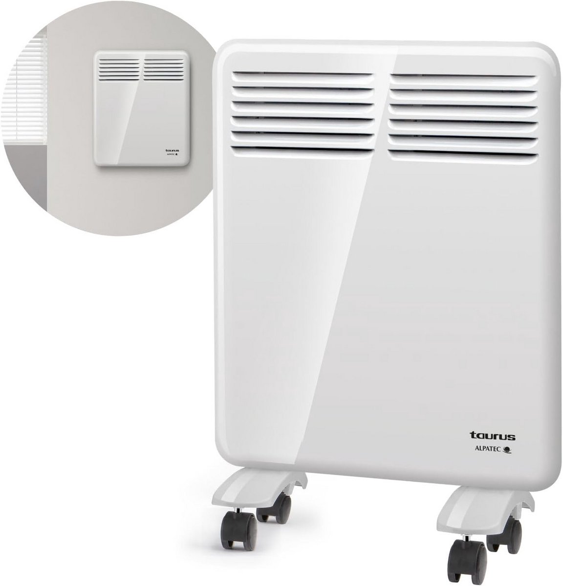 Elektrische Badkamer Convector 500W Digitale Display Programmeerbaar Wit