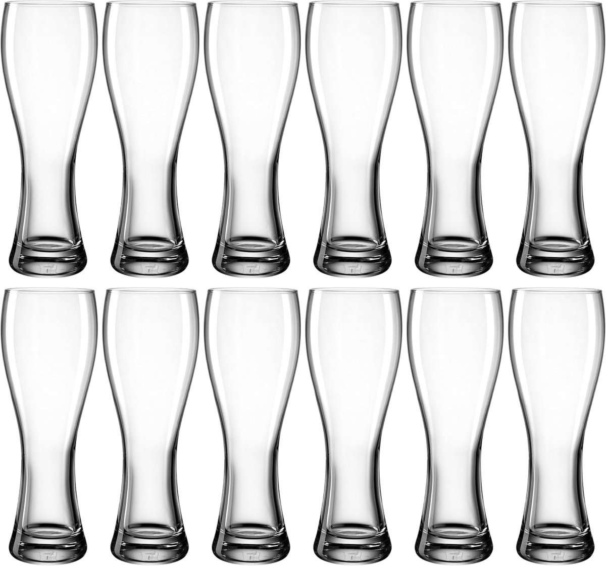 Set van 12 witte bierglazen 500 ml - Hoogwaardig en vaatwasmachinebestendig