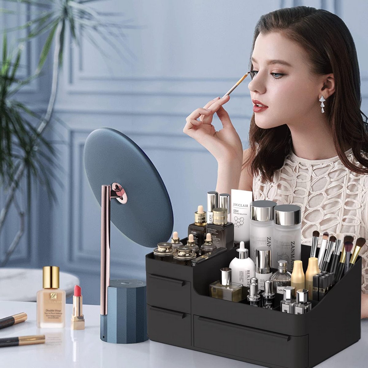 Stapelen Cosmetica Opbergdoos met Lade voor Make-up en Sieraden