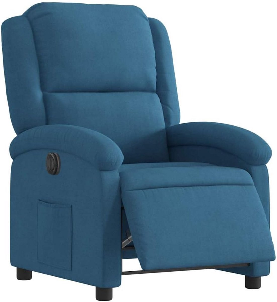 Elektrisch Verstelbare Fauteuil met Voetenbank Blauw Velours