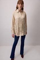 Touché Privé - Jacquard viscose blouse - Beige - Dames