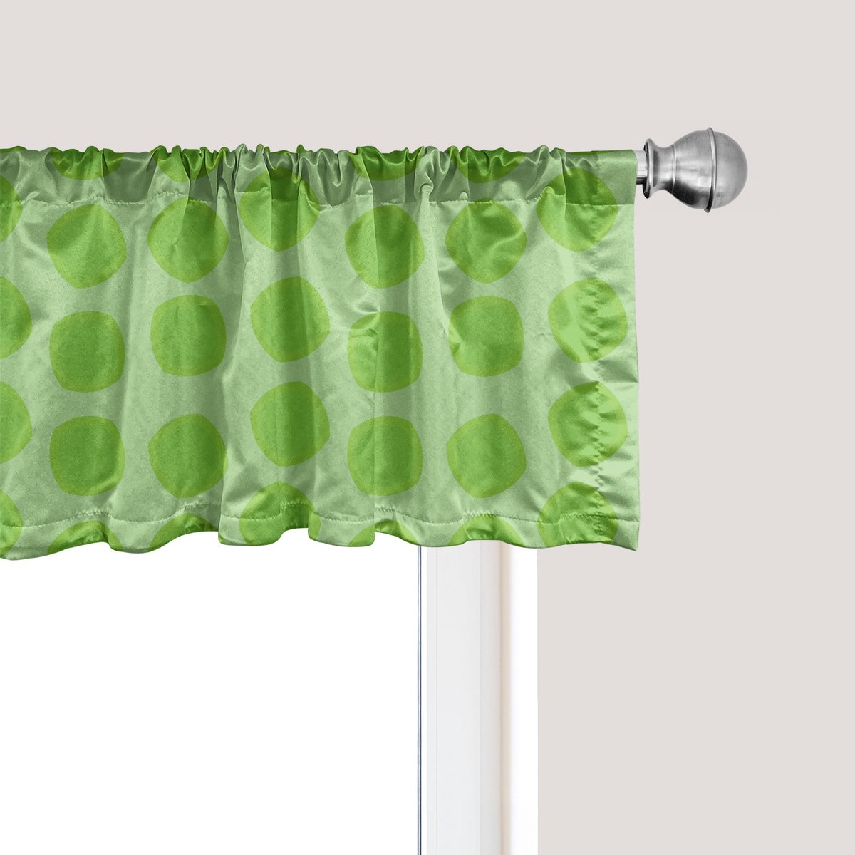 ABAKUHAUS Limegroene raamvalance, gordijnvalance voor keuken- en slaapkamerdecoratie met tunnelzoom, 137 cm x 30 cm, amandelgroen