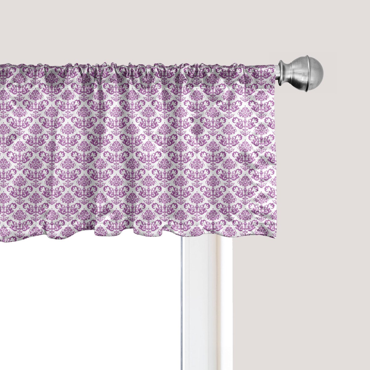 ABAKUHAUS Victoriaanse raamvalance, gordijnvalance voor keuken en slaapkamer met tunnelzoom, 137 cm x 45 cm, fuchsia