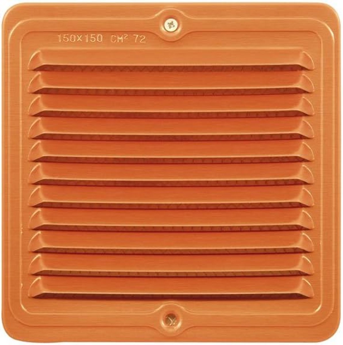Metalen ventilatierooster met insectennet 150x280 mm Koperkleur