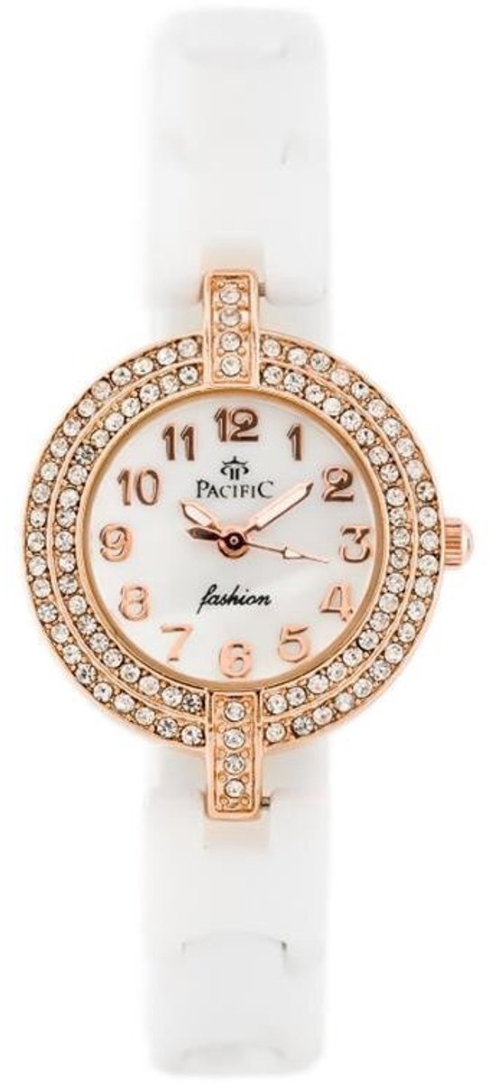 Pacific - Dameshorloge - Keramisch - Rosegoud - Wit - Miyota Mechanisme