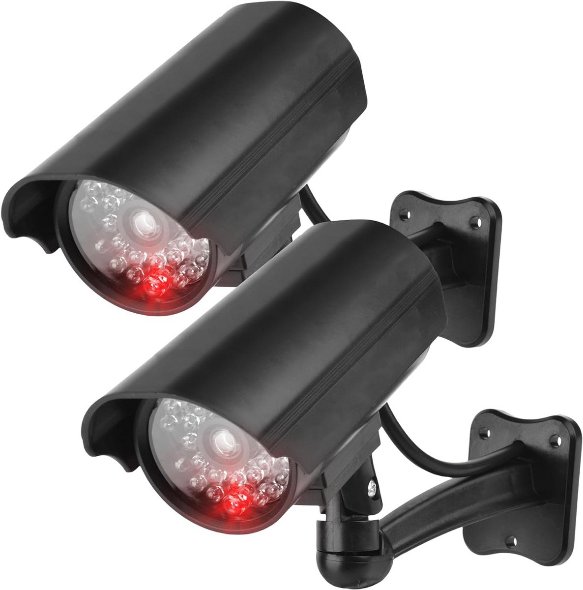 2 Stuks Dummy Camera voor Binnen en Buiten - Nep Beveiligingscamera voor Muur en Plafond, Zwart