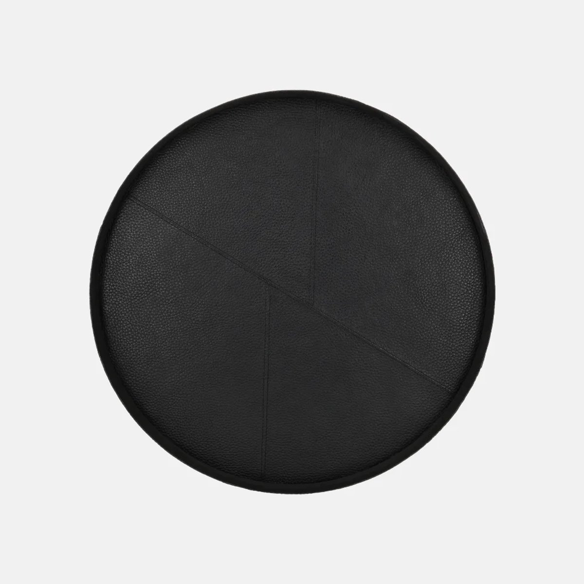 Chamada Lauren leren dienblad rond effen M black