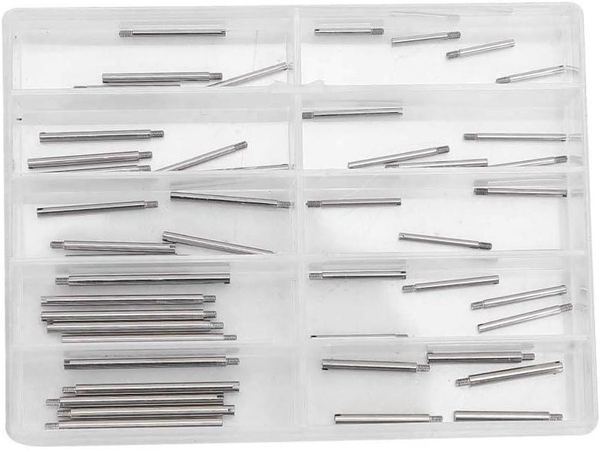 Allecto- Horlogeband Set - Horlogemaker Tool Accessoires - Opbergdoos - Connection Potloden - Horloges Armband Polsband, 2 Boxen met Feather Bars, Reparatie, Geschikt voor alle soorten horloges