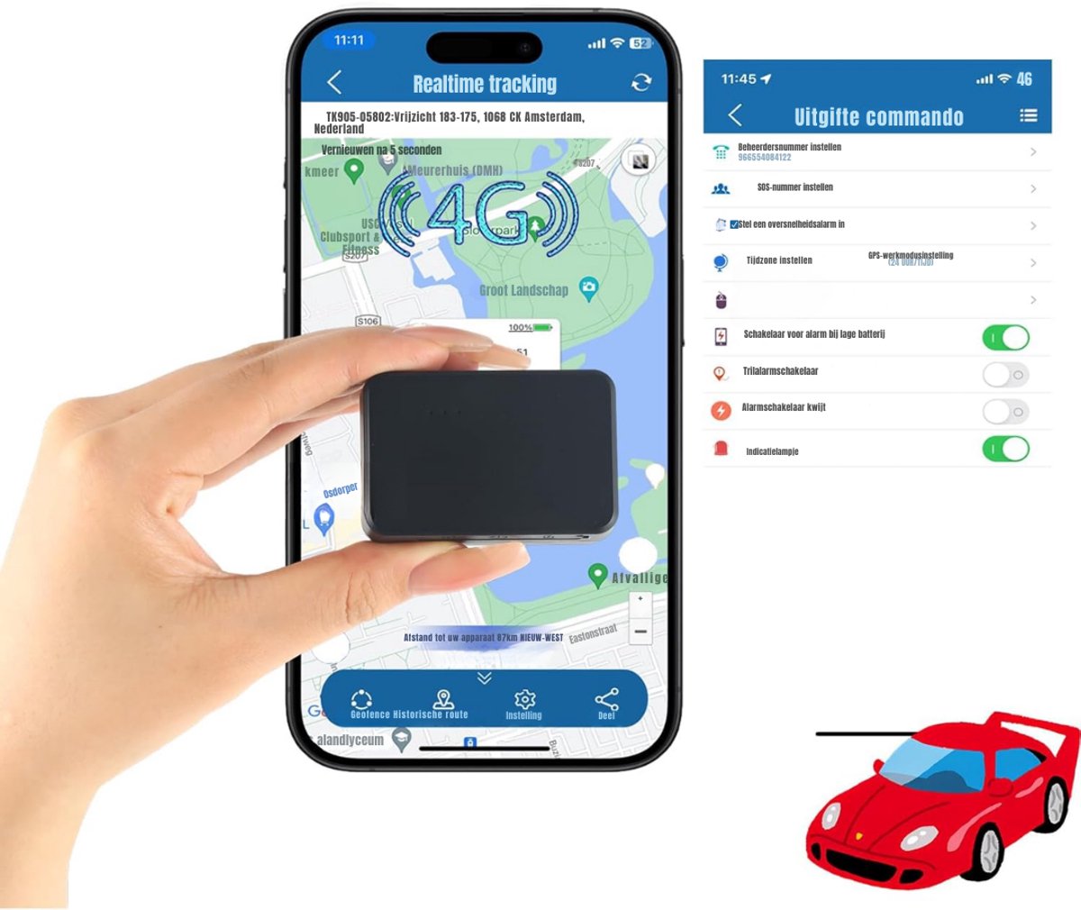 Zyrex® GPS Tracker fiets - GPS Tracker - GPS Trackers - Zwart - ‎‎6cm x 4cm x 2cm